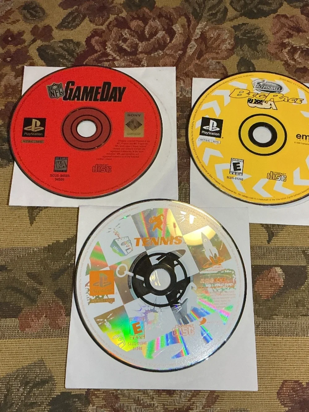 NFL Gameday & Tennis and pinball Big Race USA for Sony PlayStation one PS1